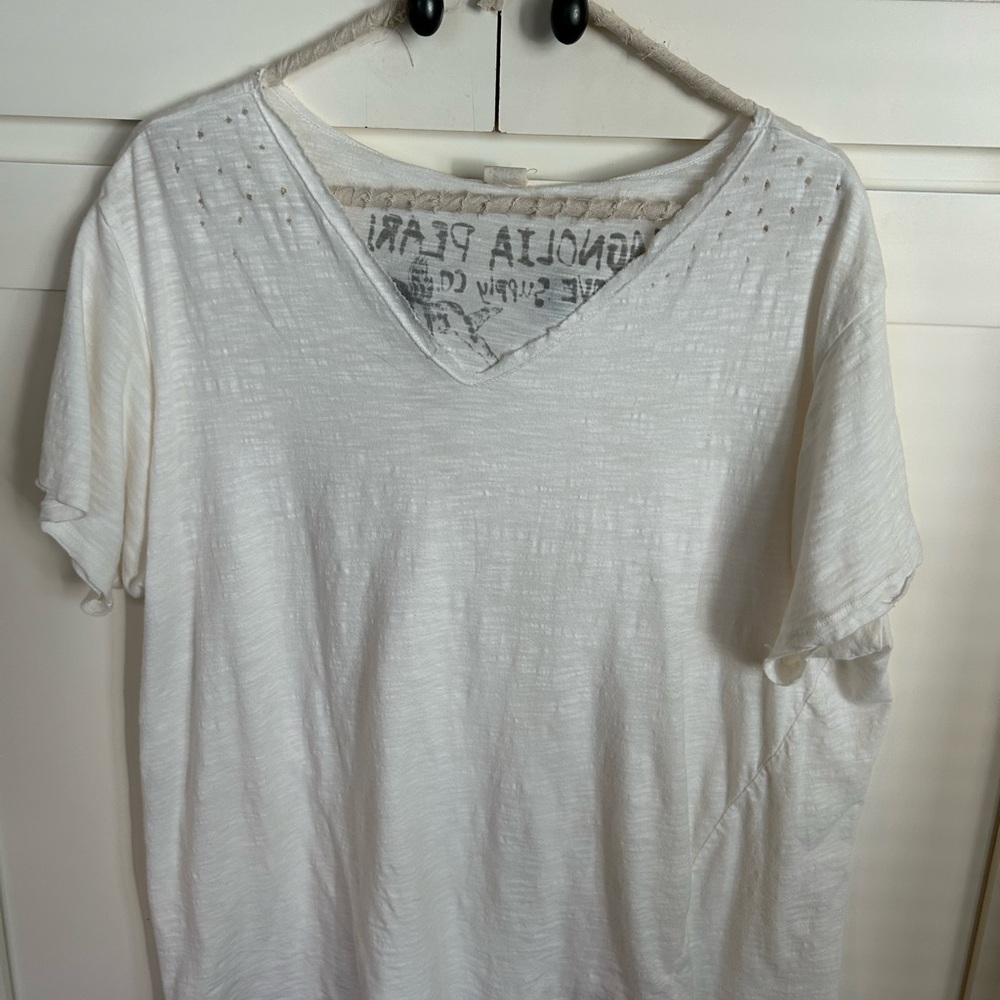 Magnolia Pear white distressed TShirt